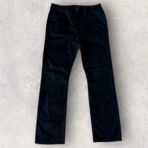 JEN7 for All Mankind Slim Black‎ Jeans Sz 8-P Distressed Raw Hem Sculpting Panel